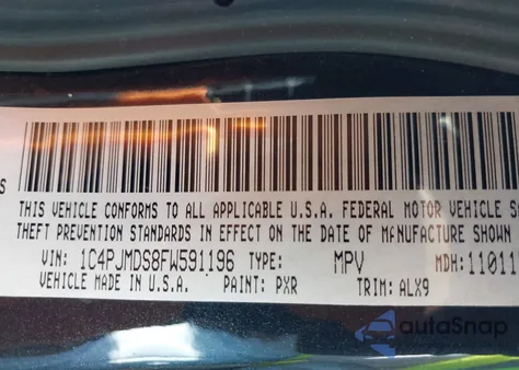 2015 Jeep Cherokee Limited from USA, damaged, VIN 1C4PJMDS8FW591196